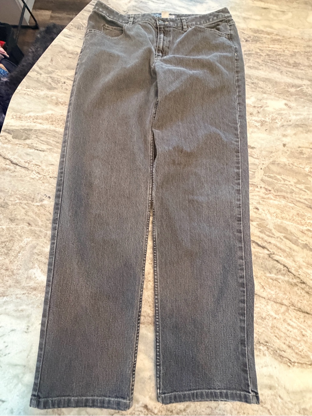 Liz Claiborne Size 14r Gray Straight Leg Stretch Jeans